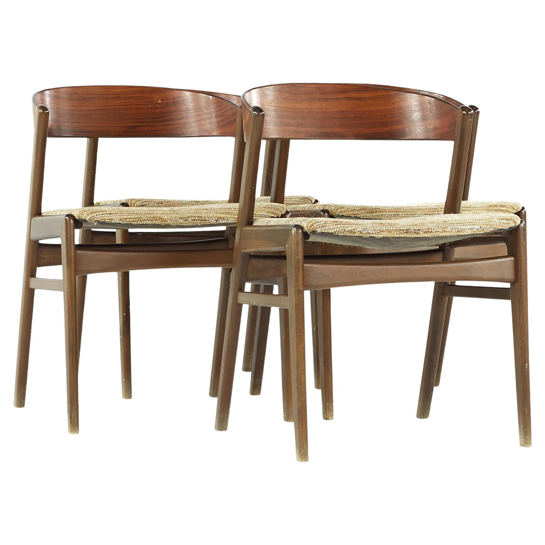 SOLD 03/26/24 DUX Midcentury Teak Ribbon Back Dining Chairs, Set of 4