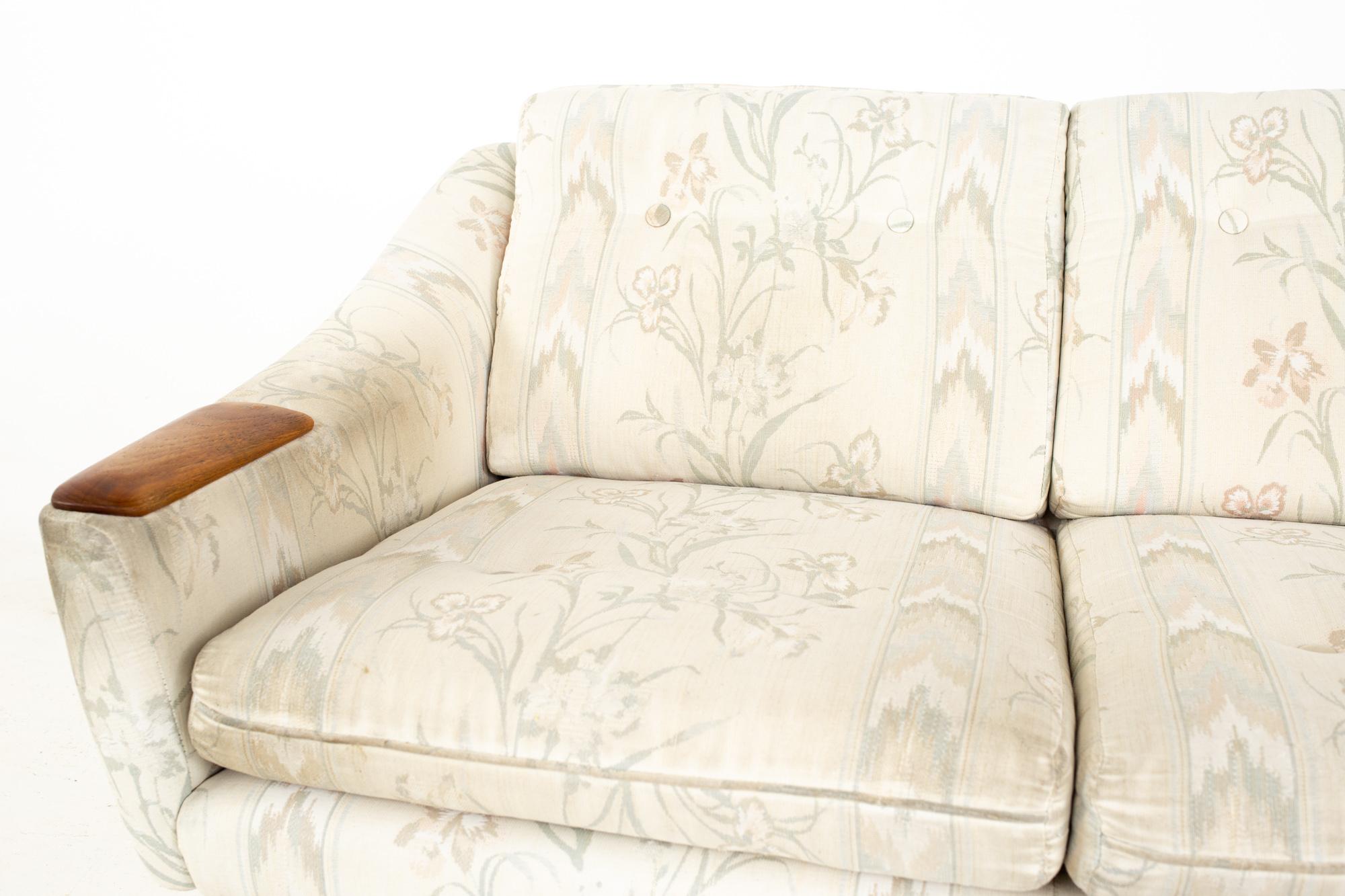Swedish DUX Mid-Century Teak Upholstered Sofa