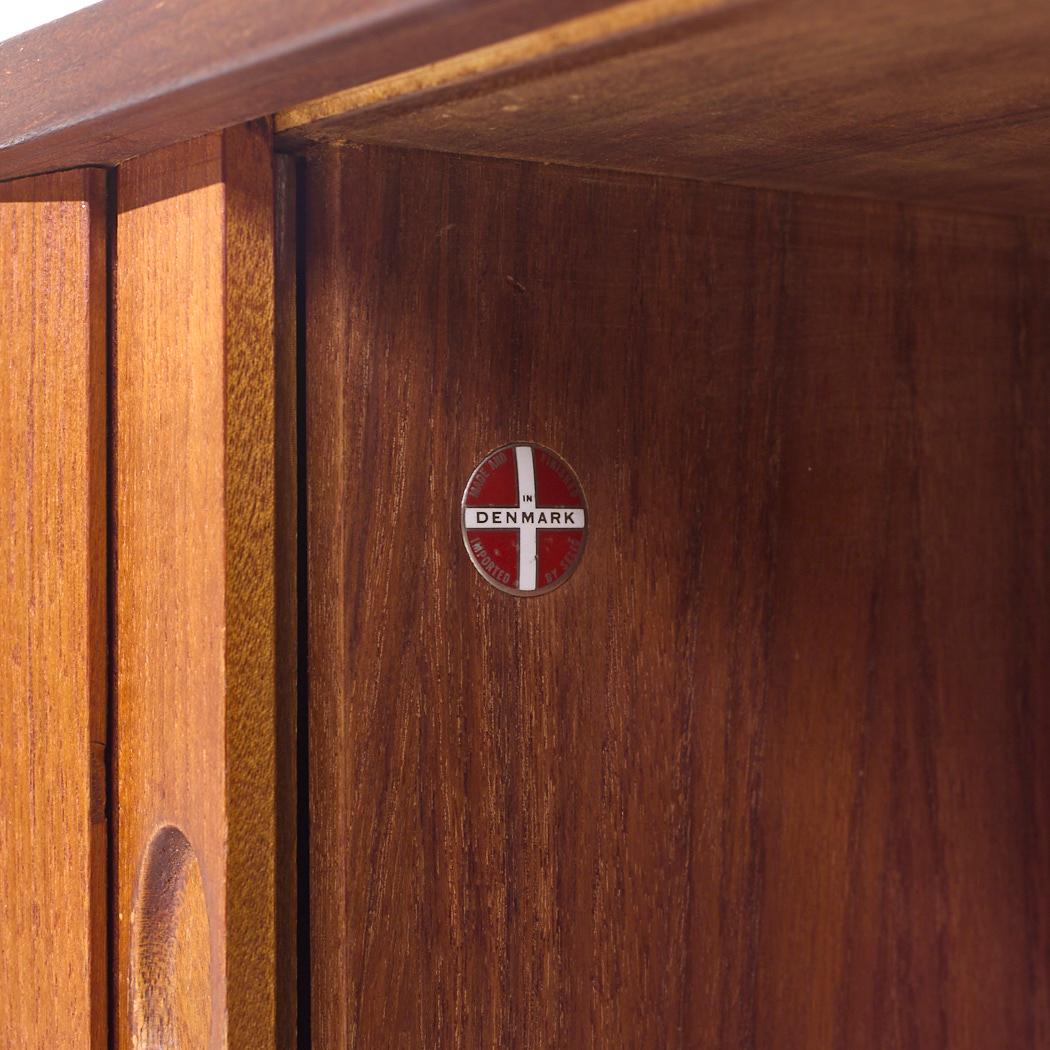 Dux Mid Century Walnut Tambour Door Credenza and Hutch For Sale 5
