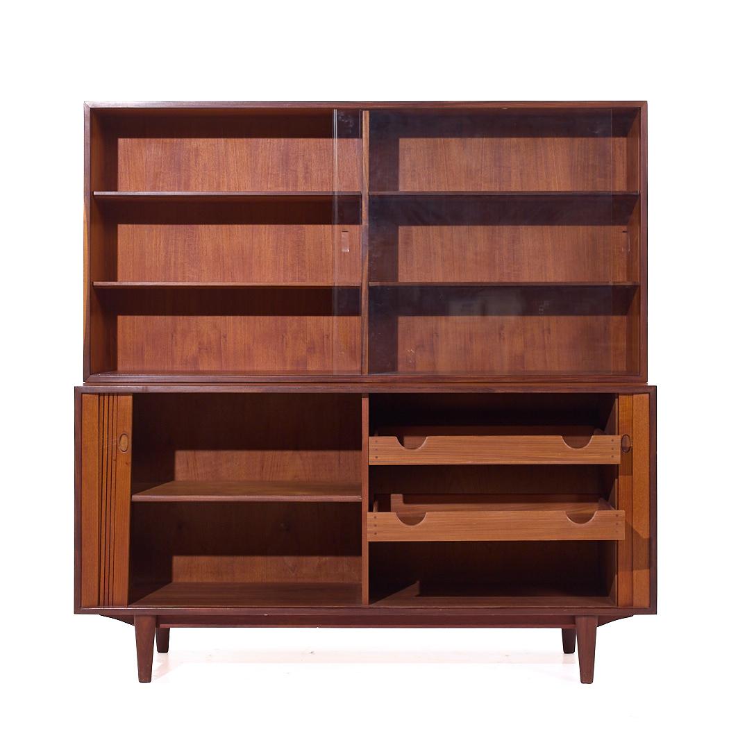 Dux Mid Century Walnut Tambour Door Credenza and Hutch

The credenza measures: 59 wide x 17.75 deep x 30.25 inches high
The hutch measures: 59.25 wide x 11 deep x 29.5 inches high
The combined height of the credenza and hutch is 59.75 inches

All