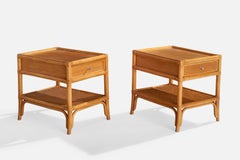 Dux, Nighstands, Bamboo, Oak, Rattan, Metal, Sweden, 1960s