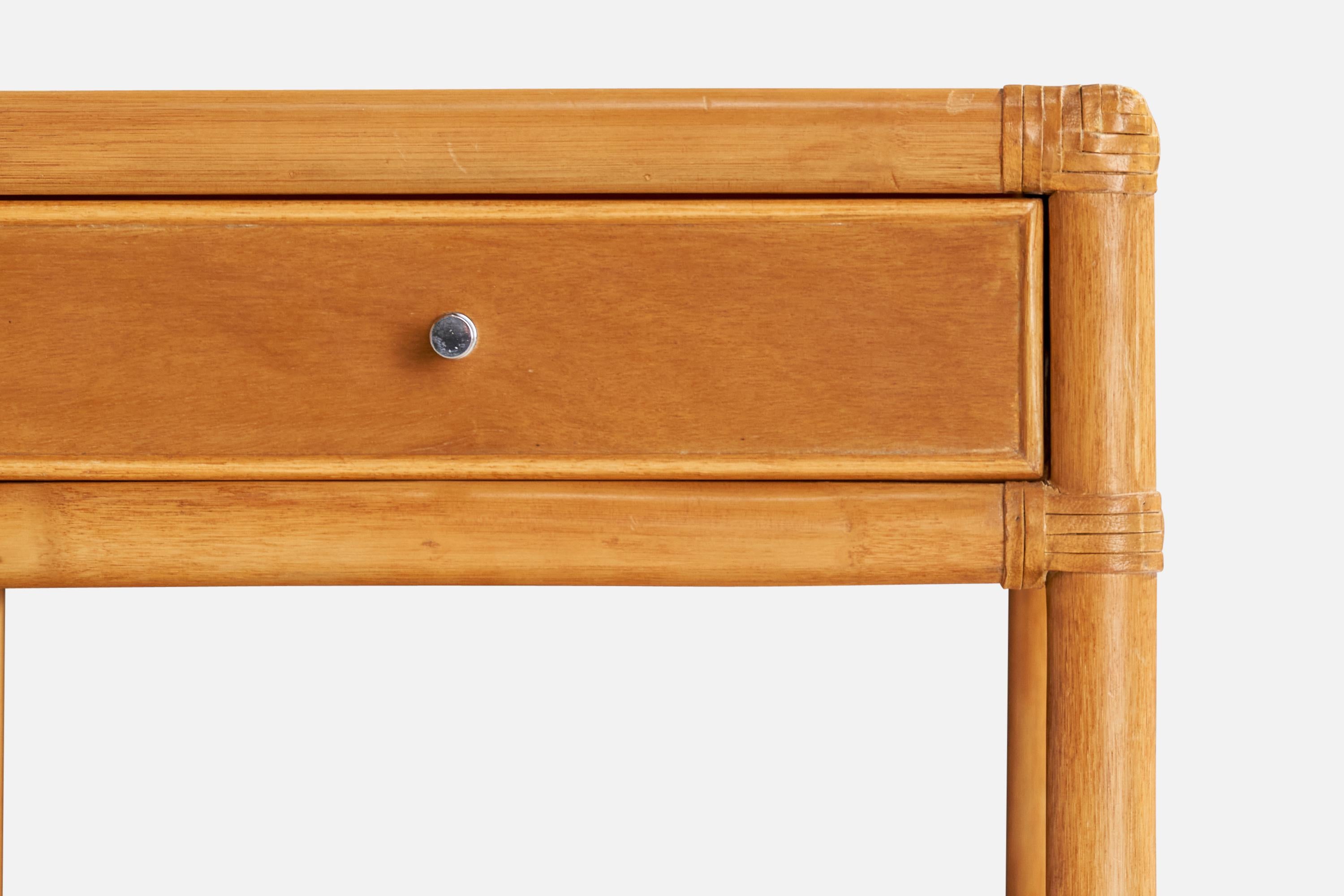 Mid-20th Century Dux, Nighstands, Bamboo, Oak, Rattan, Metal, Sweden, 1960s For Sale