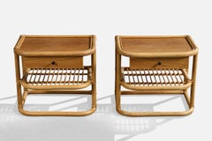 Dux, Nightstands, Bamboo, Wood, Metal, Sweden, 1970s