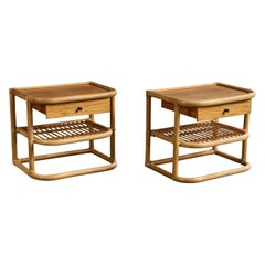 Dux, Nightstands, Bamboo, Wood, Metal, Sweden, 1970s