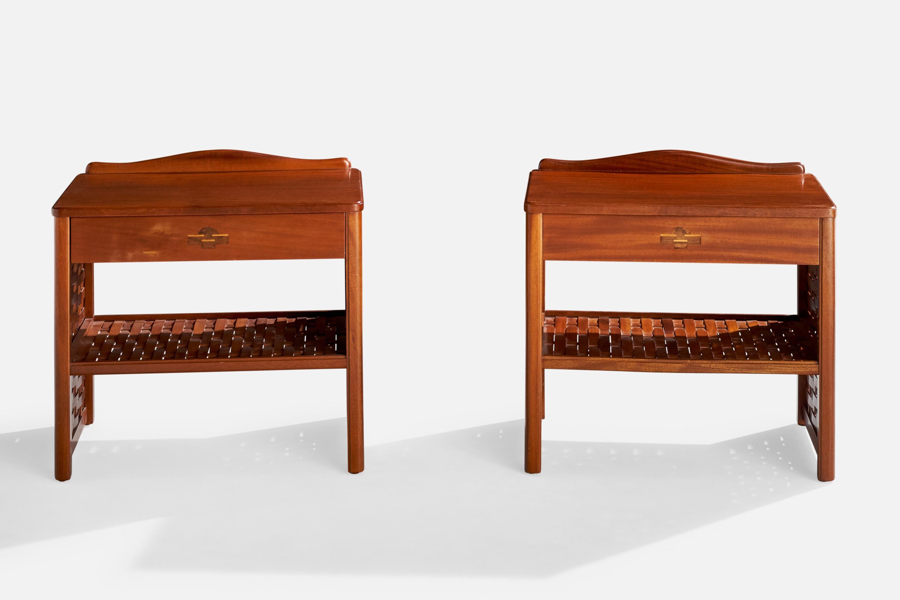 Swedish Dux, Nightstands, Wood, Sweden, 1970s For Sale