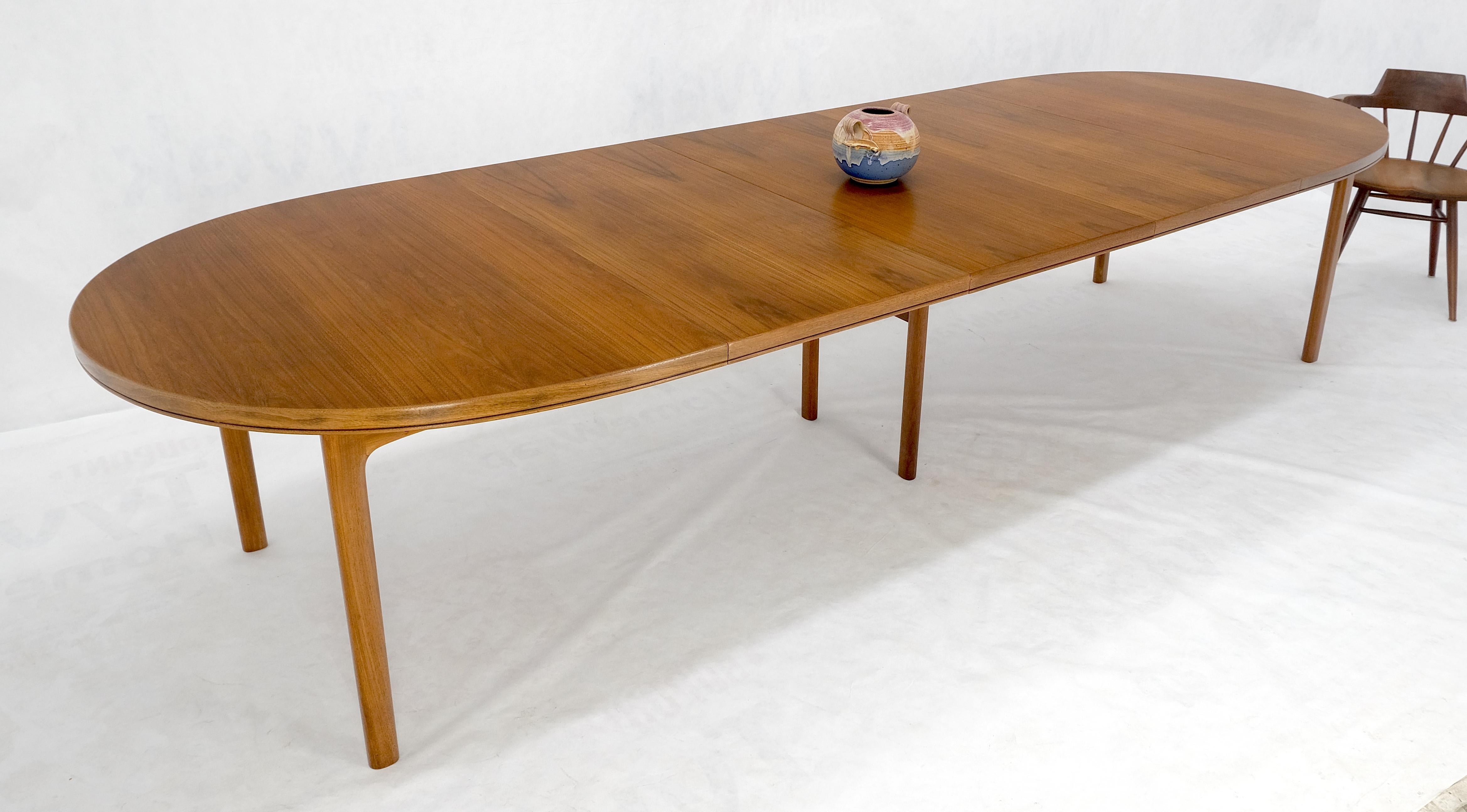 Dux of Sweden Oval Walnut Danish Dining Table w/ 3Leaves Total 135