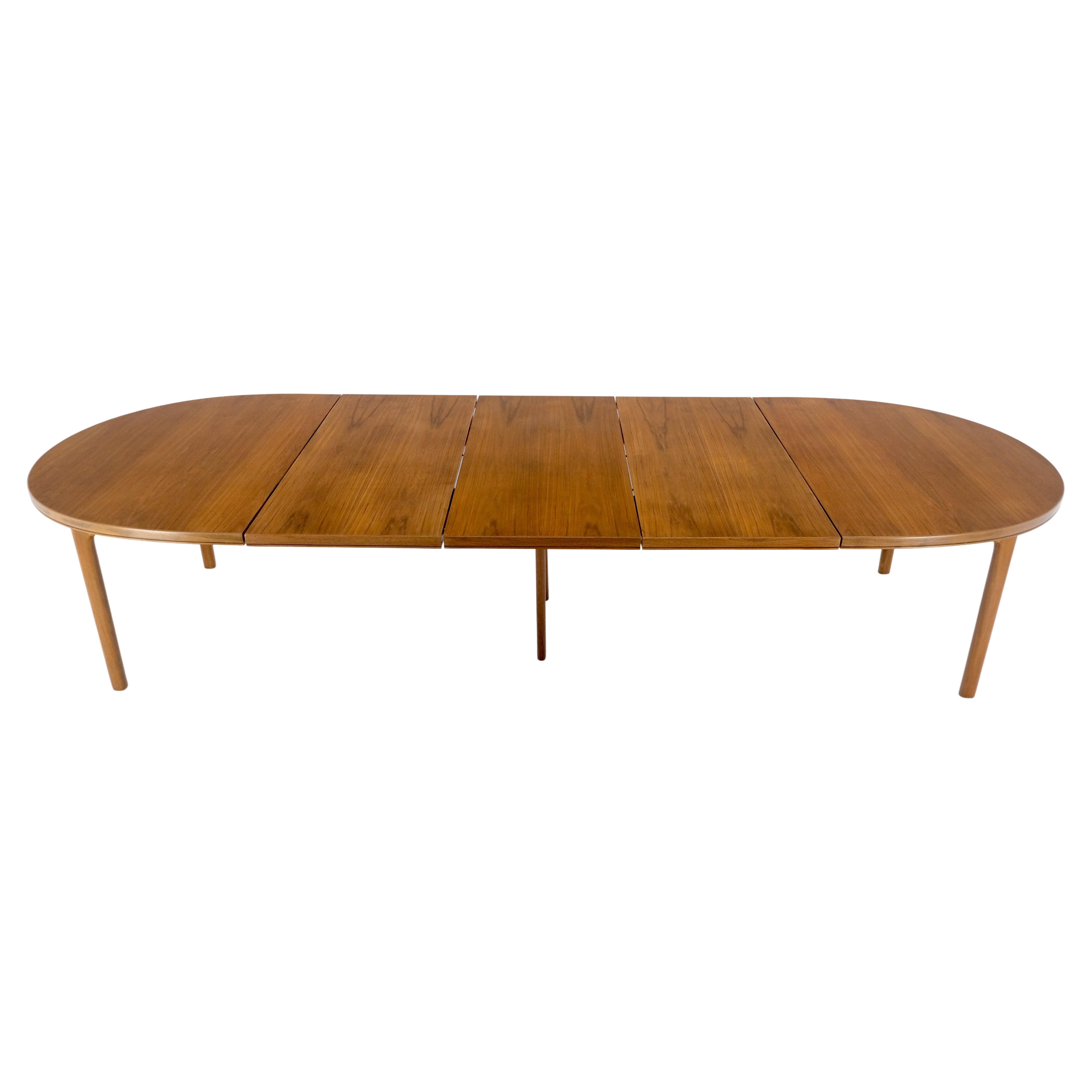 Dux of Sweden Oval Walnut Danish Dining Table w/ 3Leaves Total 135" in Length   For Sale