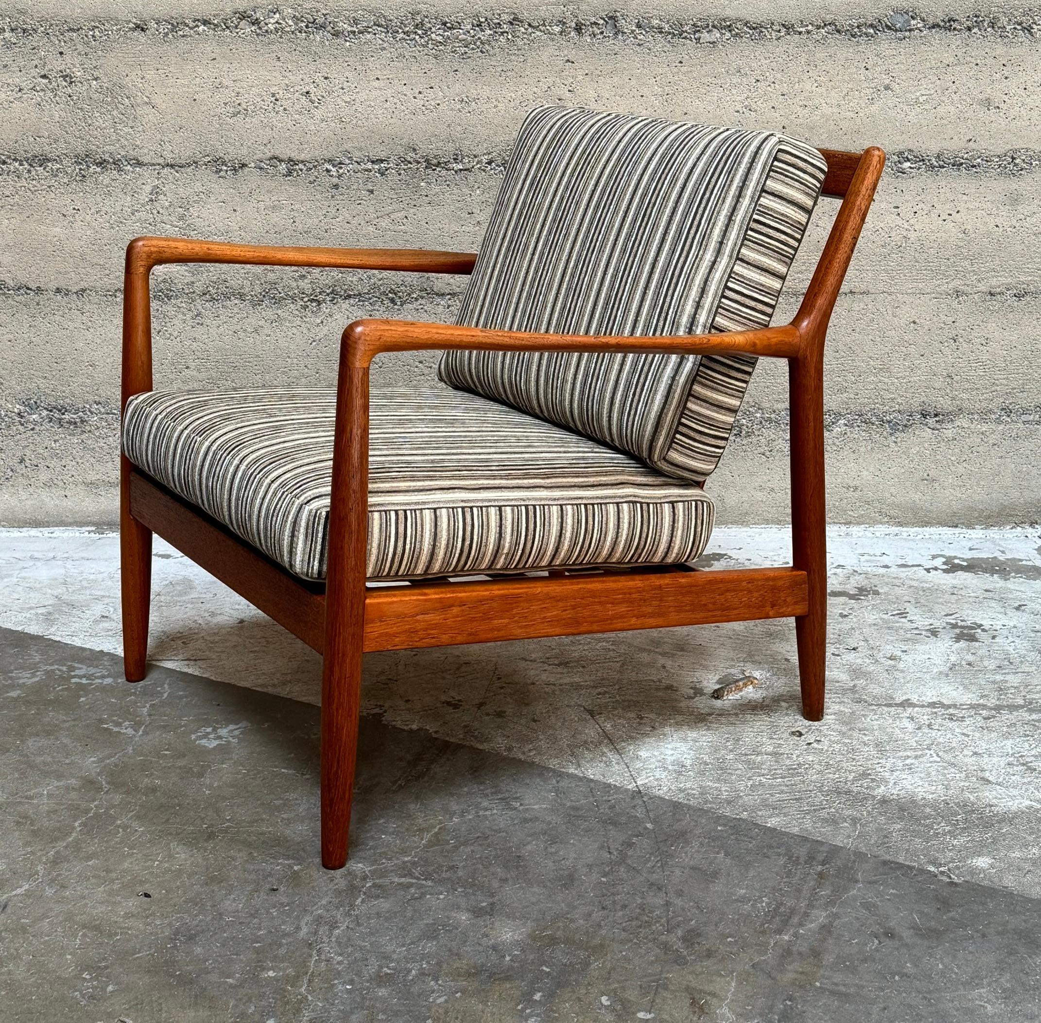 Scandinavian Modern Dux of Sweden Teak Armchair by Folke Ohlsson Model USA 75 For Sale