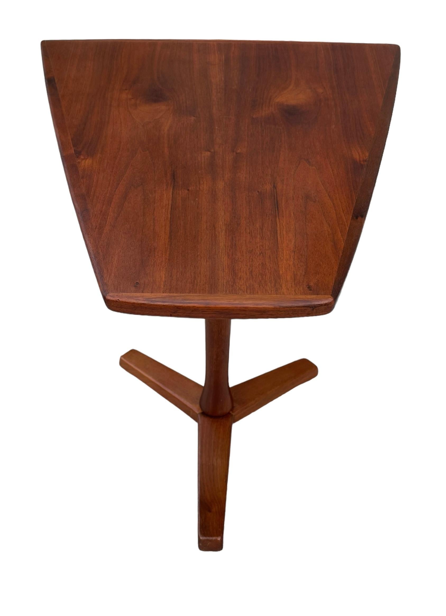 DUX of Sweden Teak Side Table of Unique Form For Sale 1