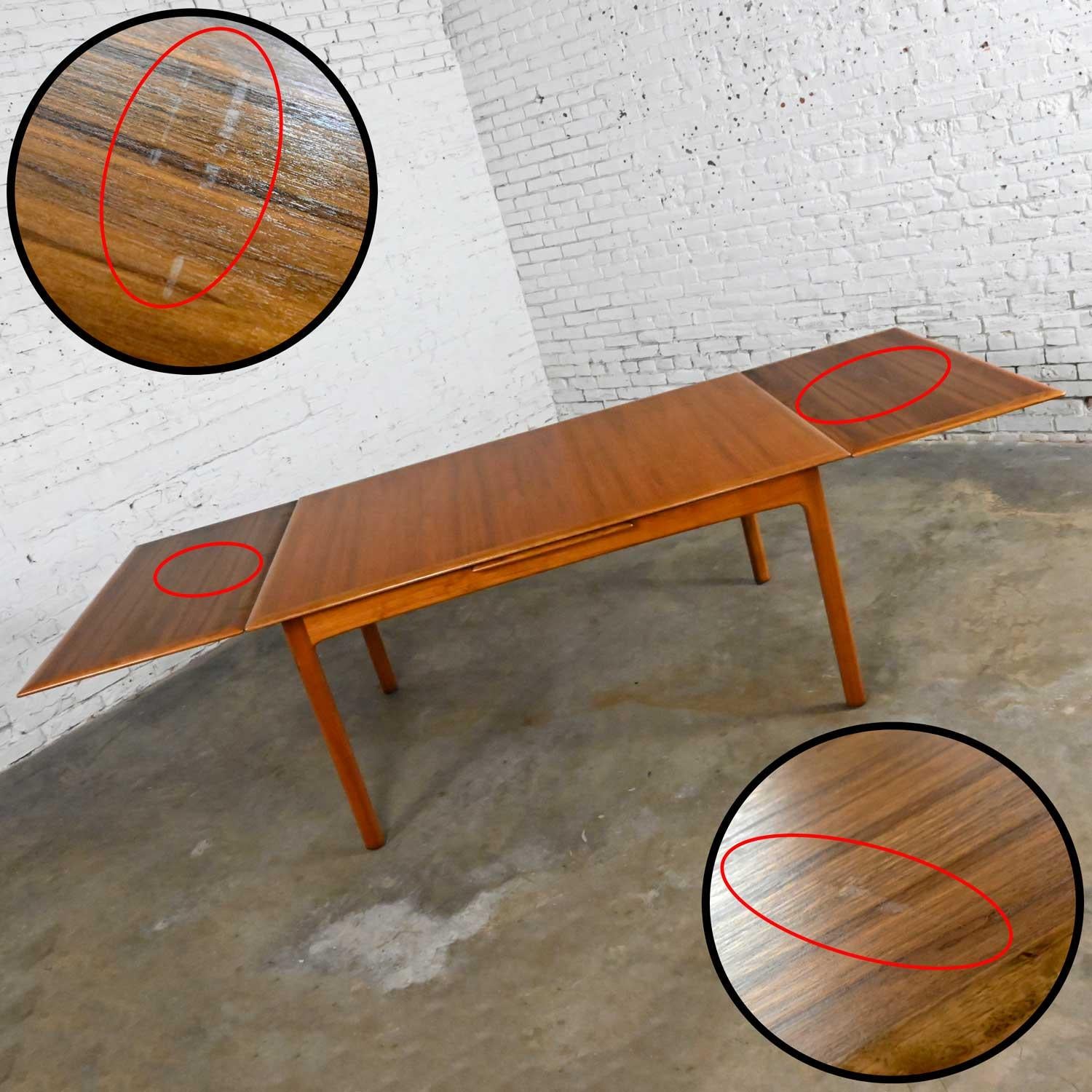 DUX Scandinavian Modern Teak Draw Leaf Extending Dining Table by Folke Ohlsson  For Sale 7