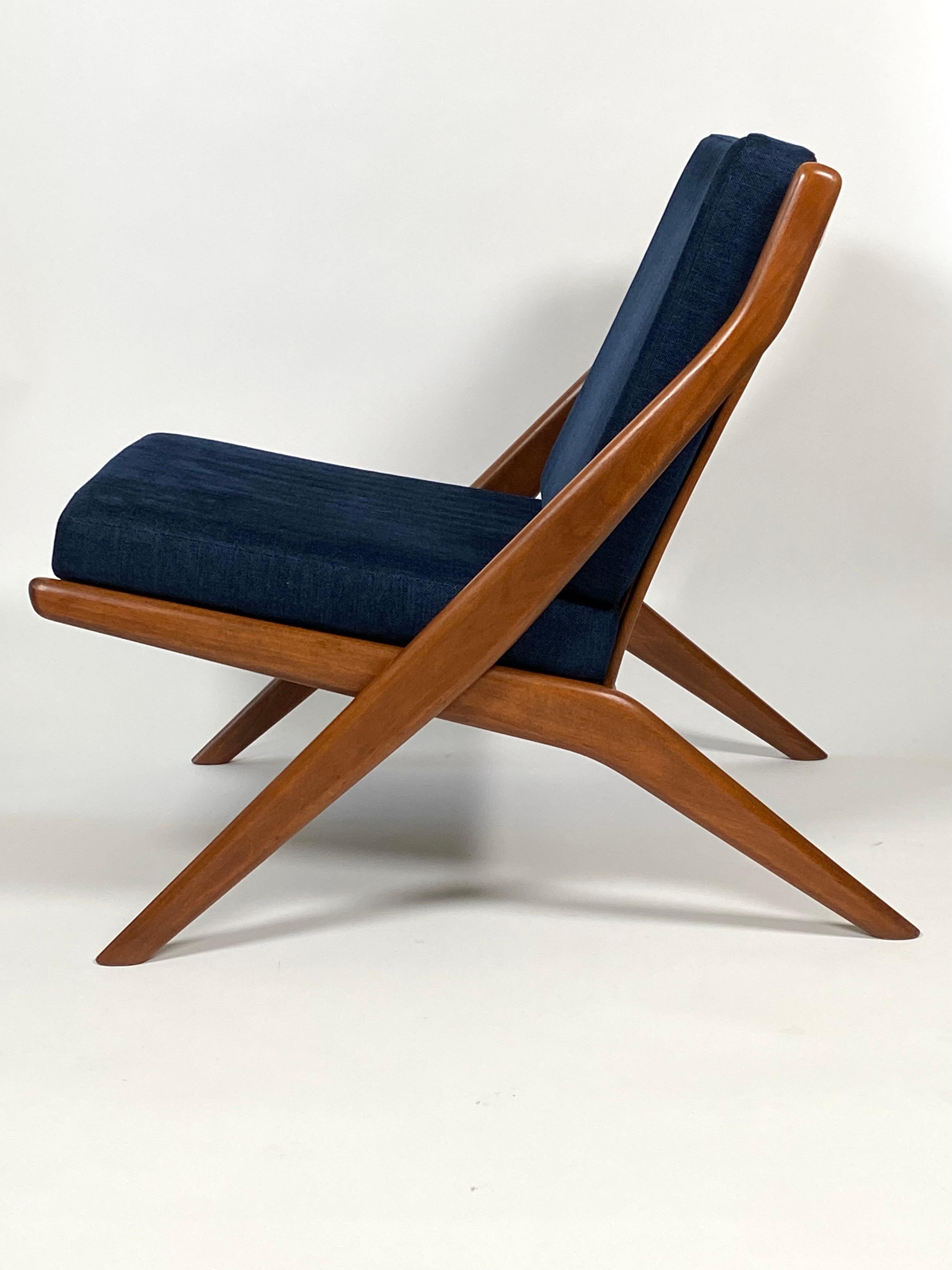 Swedish Dux Scissor Chair by Folke Ohlsson Danish Modern