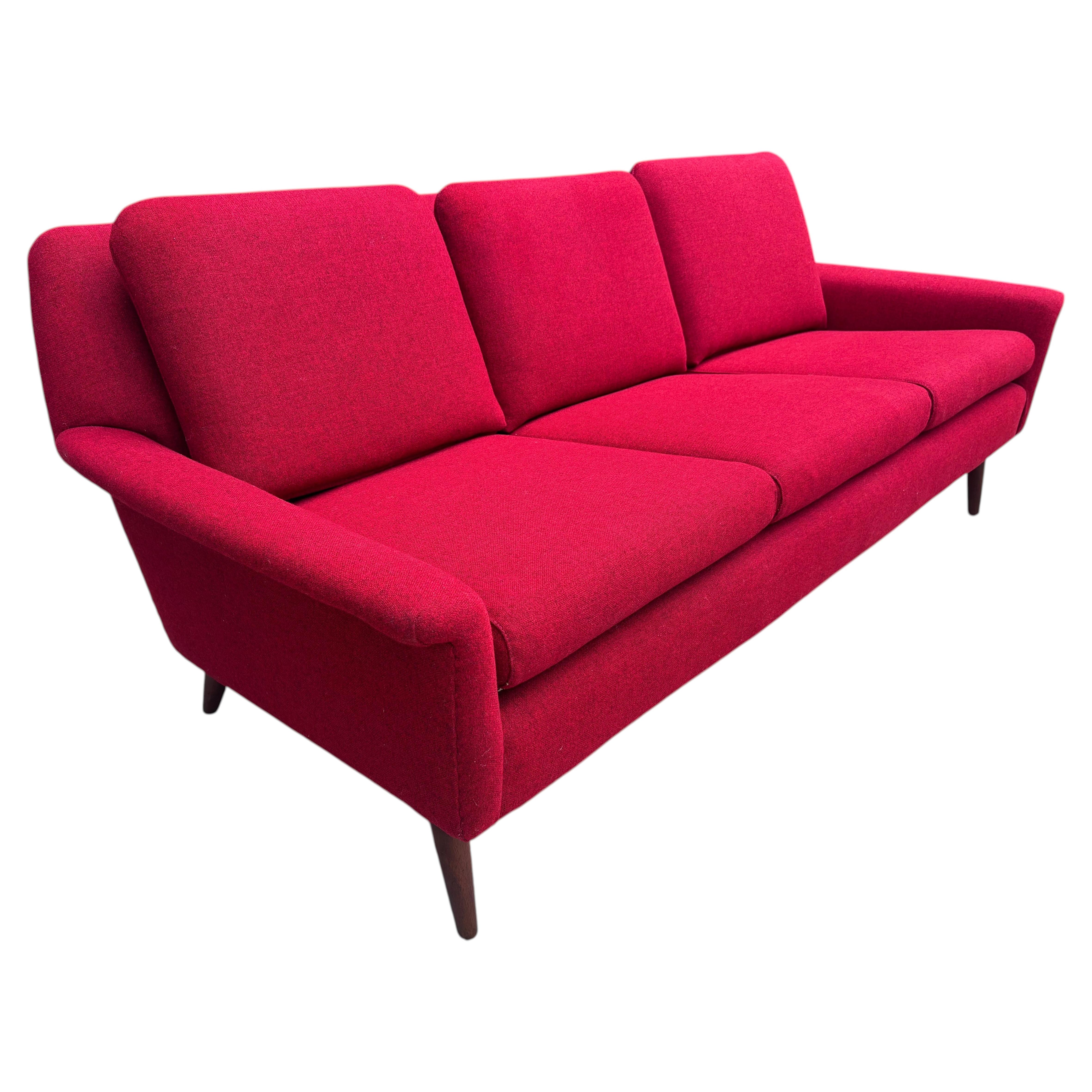 Dux Sofa, Upholstered, Mid-20th Century Design, Folke Ohlsson Newly Reuphostered
