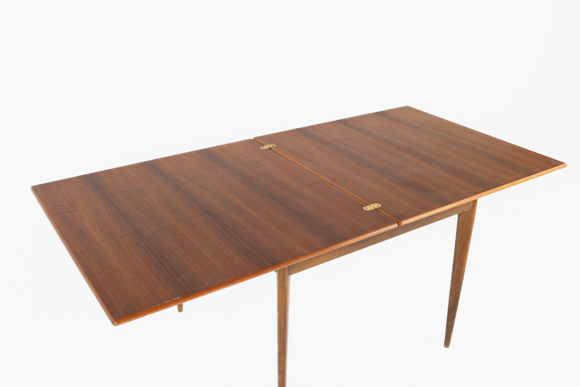 DUX Style Walnut Mid-Century Flip Top Dining Table 3