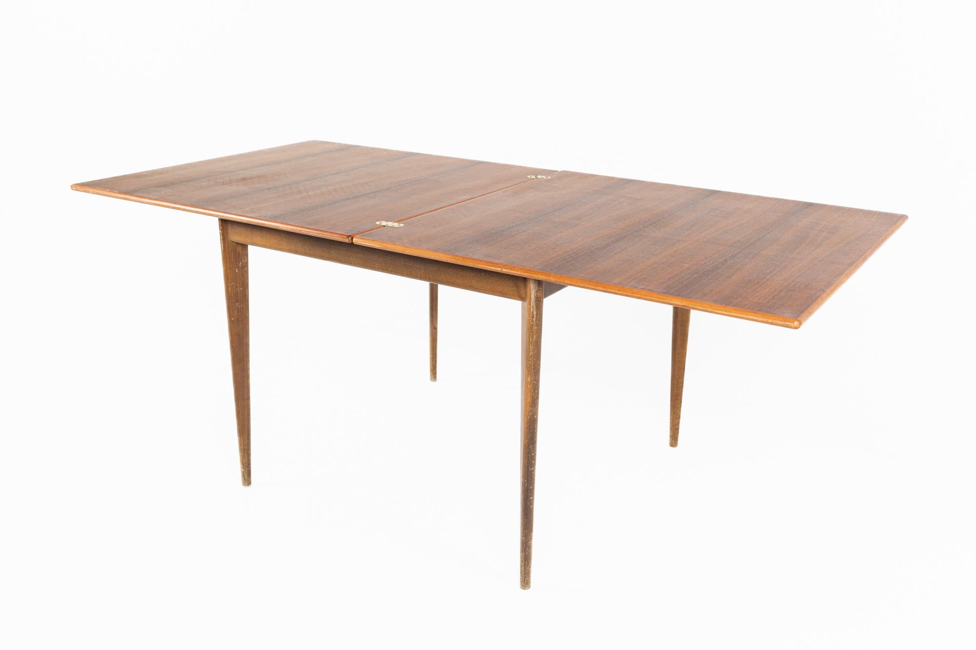 DUX Style Walnut Mid-Century Flip Top Dining Table 2