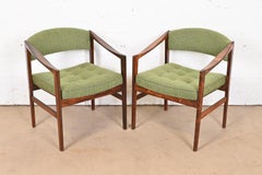 DUX Swedish Modern Rosewood Club Chairs, Newly Restored