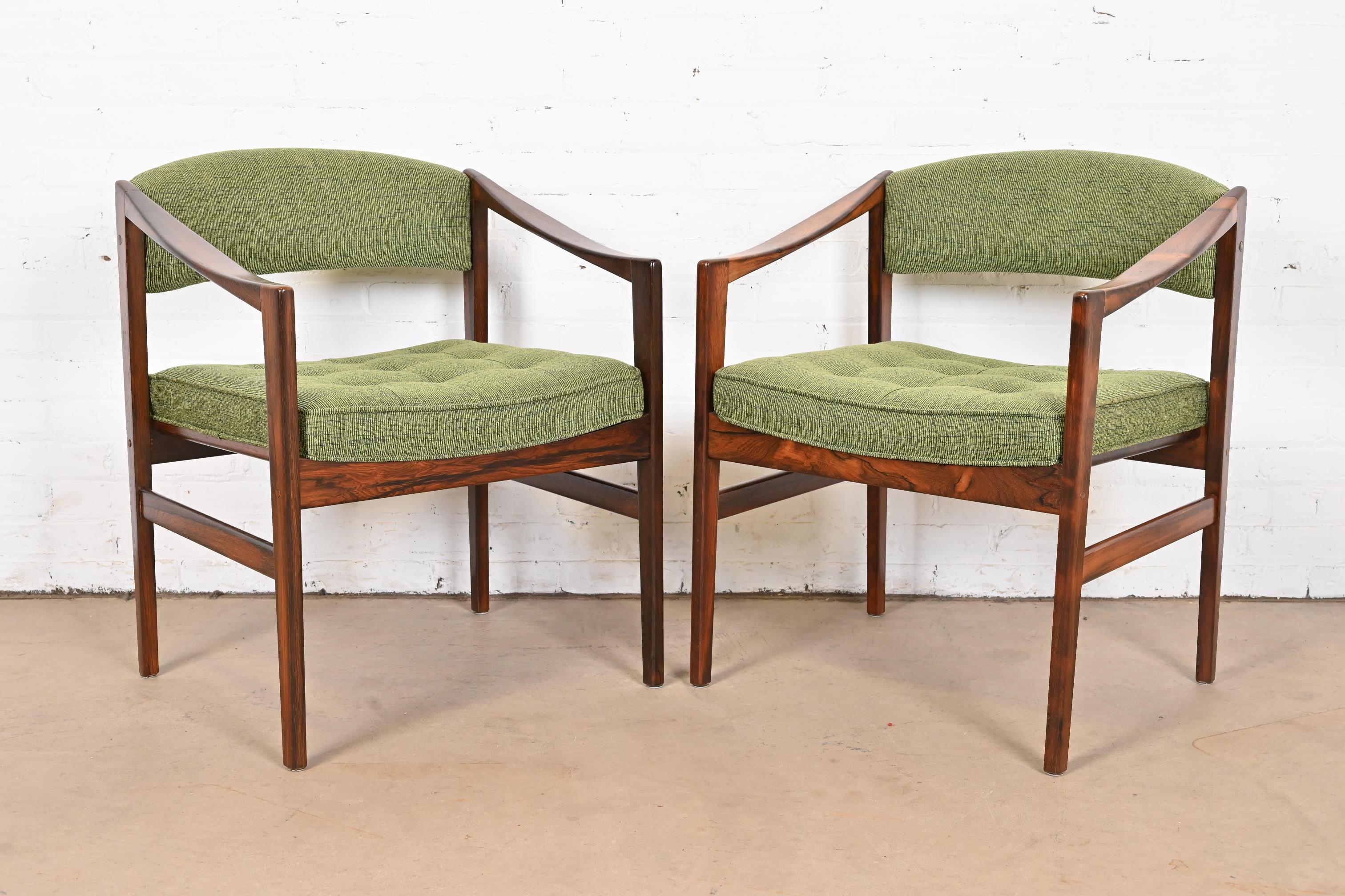 Scandinavian Modern DUX Swedish Modern Rosewood Club Chairs, Newly Restored For Sale