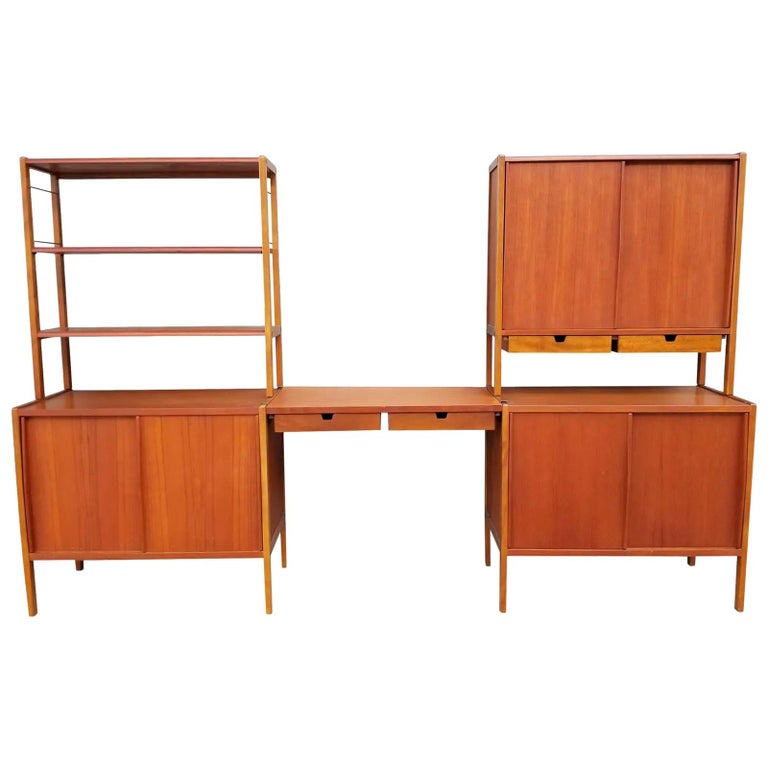 Dux Teak Danish Modern Storage / Shelf / Wall Unit at 1stDibs