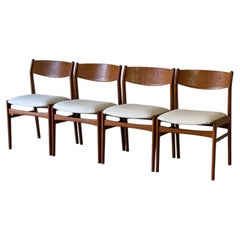 Dux Teak Dining Chairs Set of 4 with Light Upholstery Danish Vintage 1960s