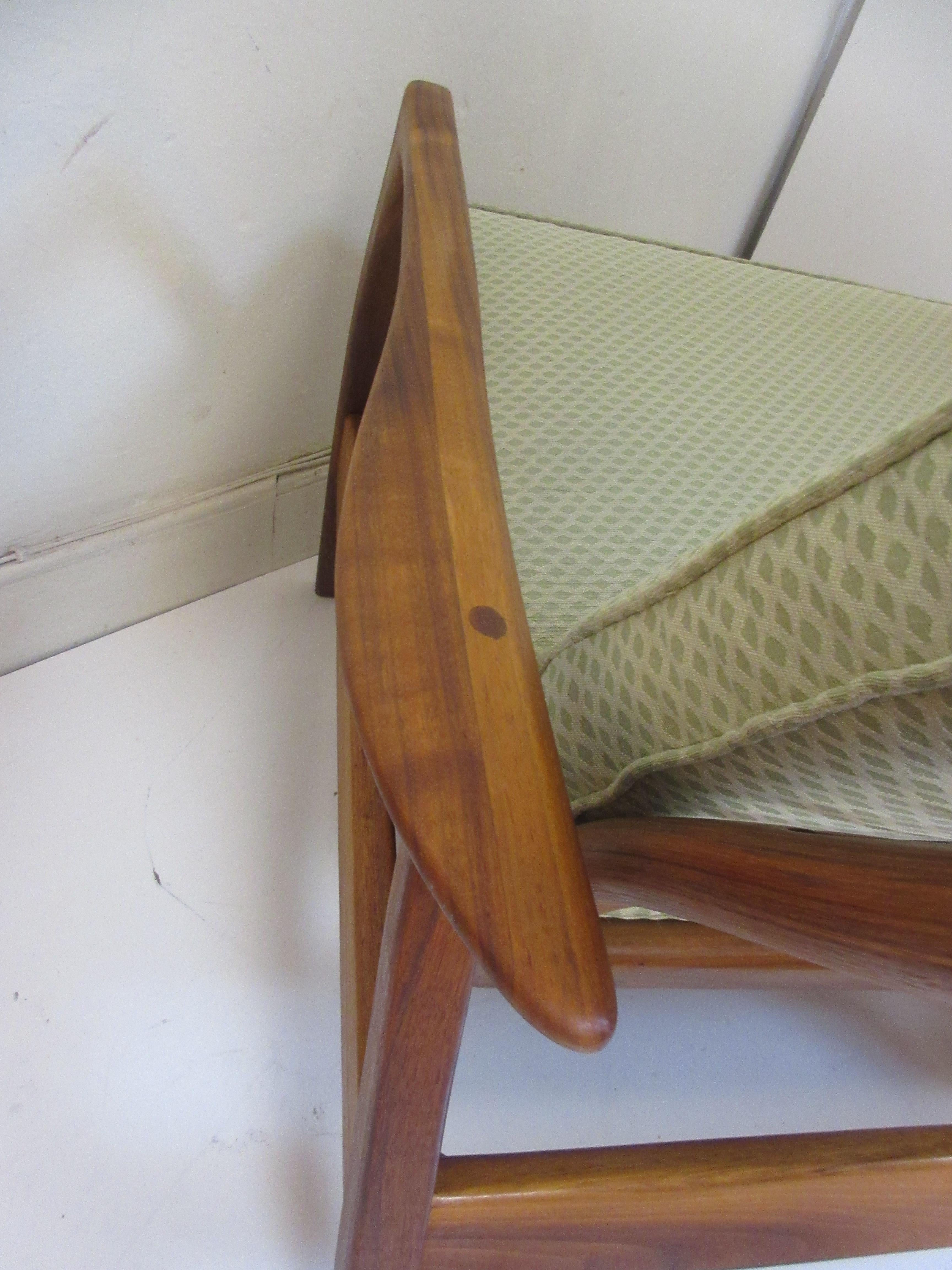 Mid-20th Century DUX Teak Lounge Chair and Ottoman