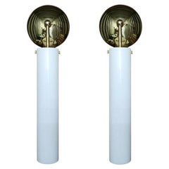 DVA pair (2) wall sconces in glass and brass, nickel, chrome - by Candas Design