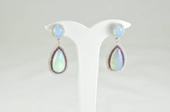 Dvani Gold Opal Diamond and Ruby Earrings