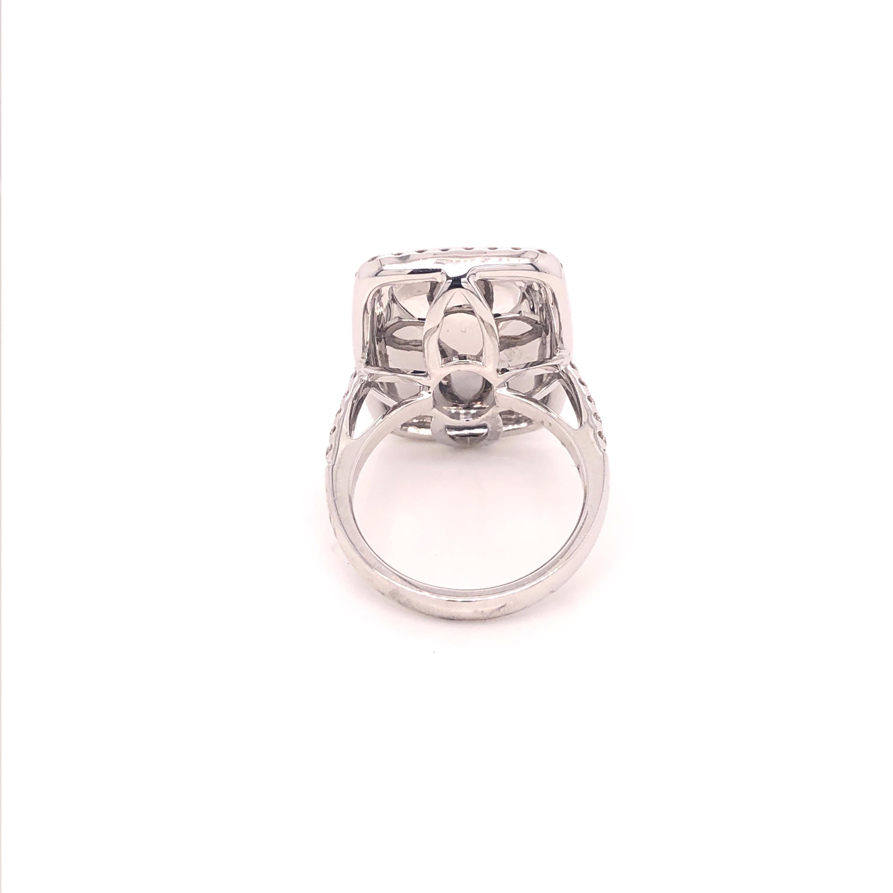 Women's or Men's Dvani White Gold Opal and Diamond Ring