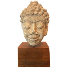 Dvaravati Stucco Buddha Head from Thailand