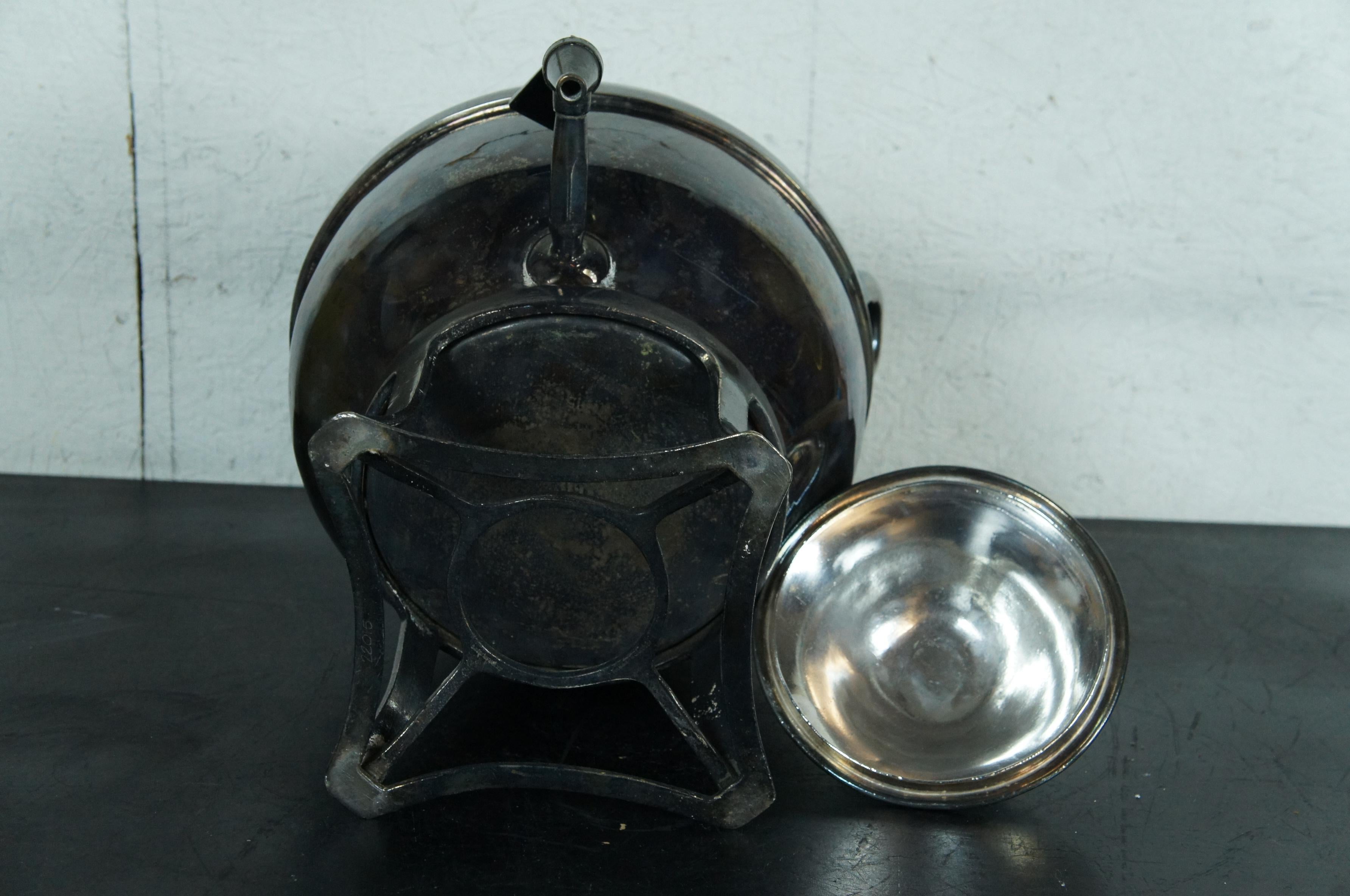 DW Haber Silver Plate Samovar Hot Drink Tea Coffee Dispenser w Burner 20