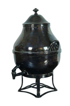 DW Haber Silver Plate Samovar Hot Drink Tea Coffee Dispenser w Burner 20"