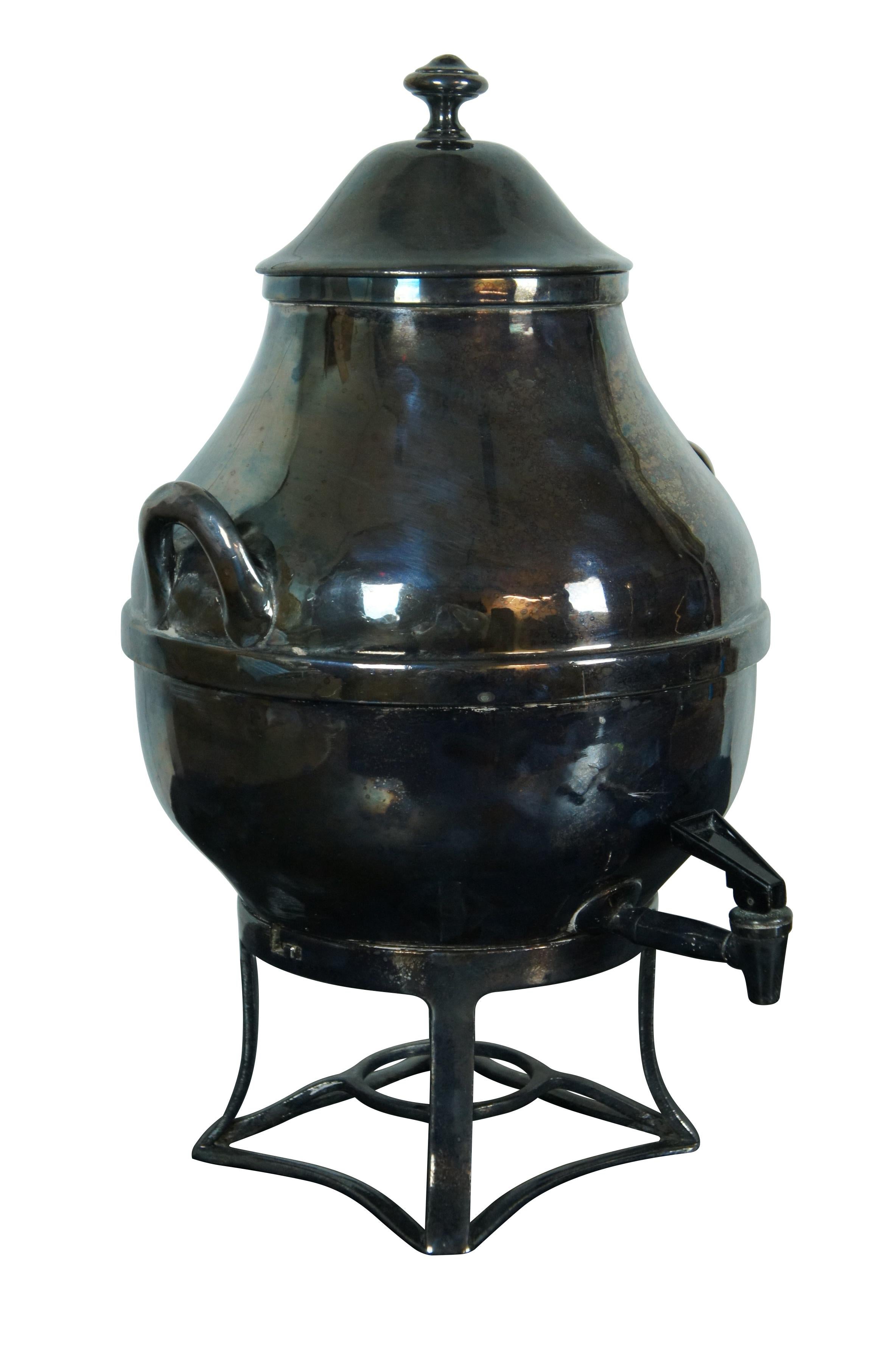 DW Haber Silver Plate Samovar Hot Drink Tea Coffee Dispenser w Burner 20