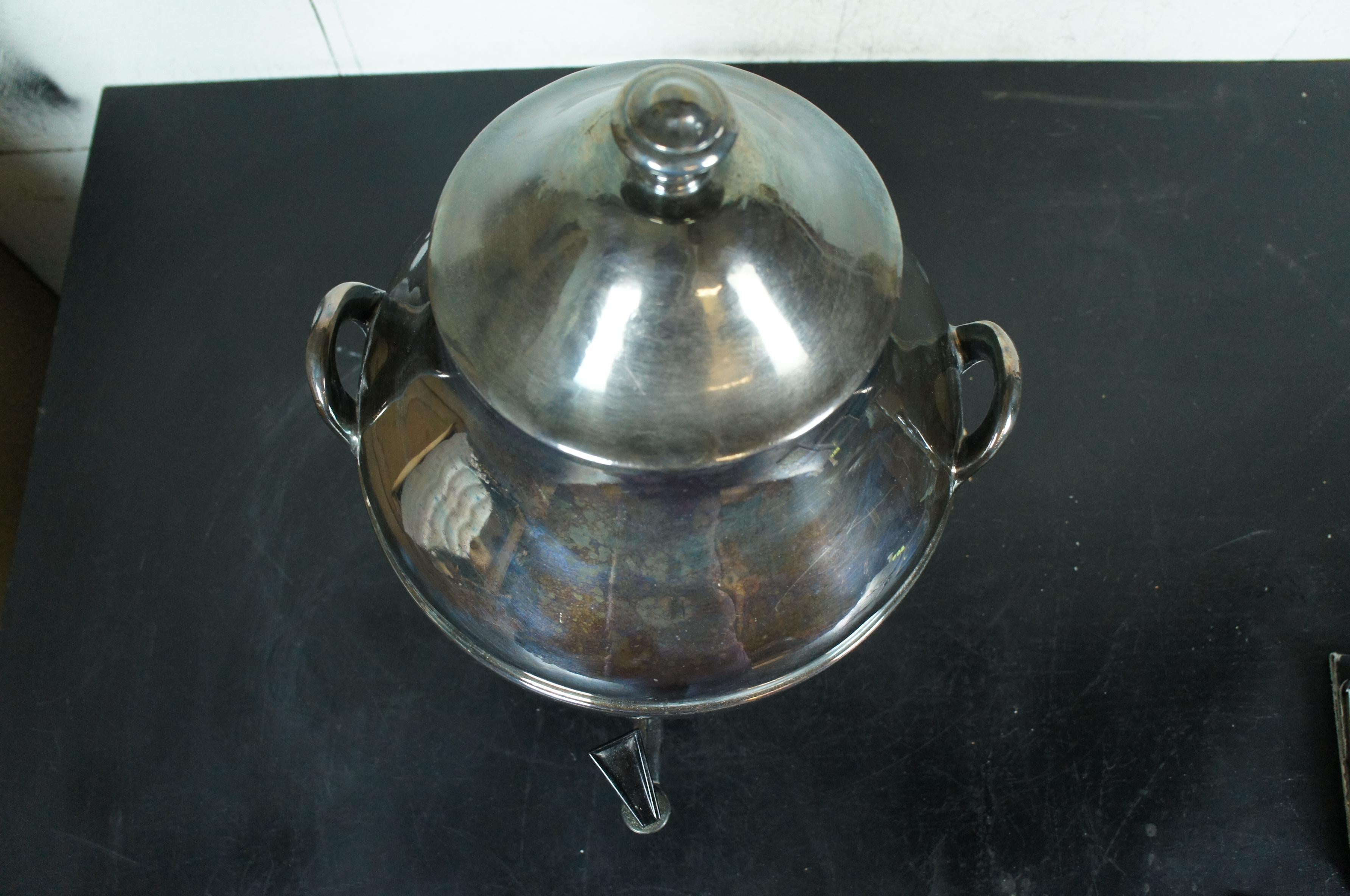 DW Haber Silver Plate Samovar Hot Drink Tea Coffee Dispenser w Burner 20