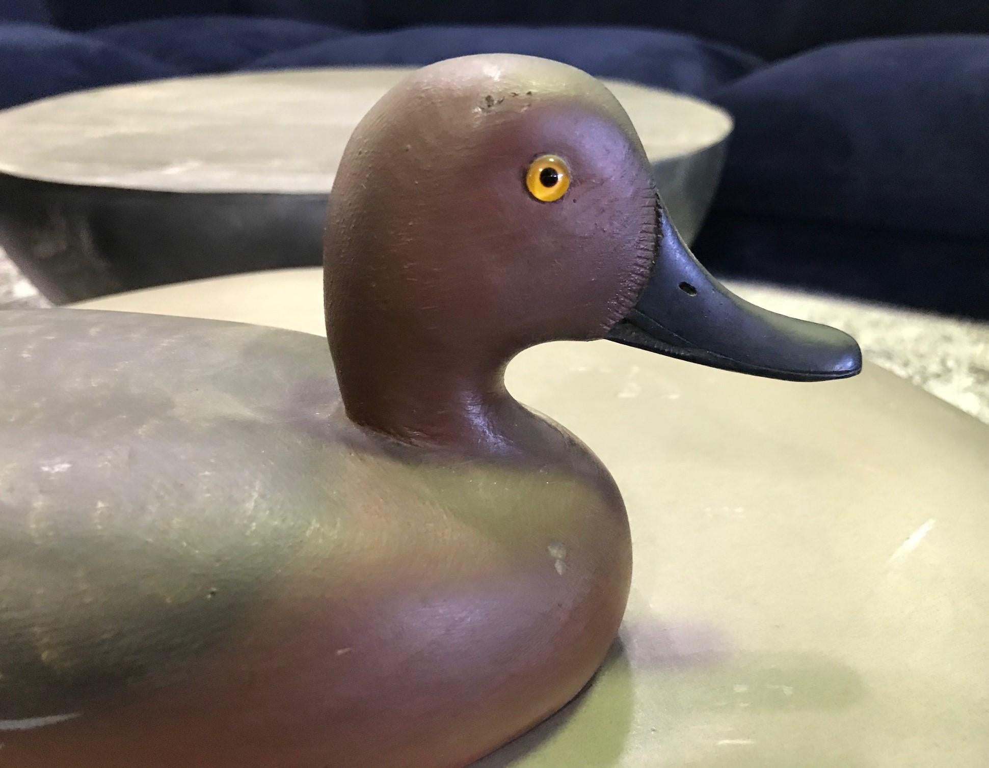 D. A. Nichol Señuelo de pato de madera tallada a mano, macho Cerceta canela Canadiense en venta