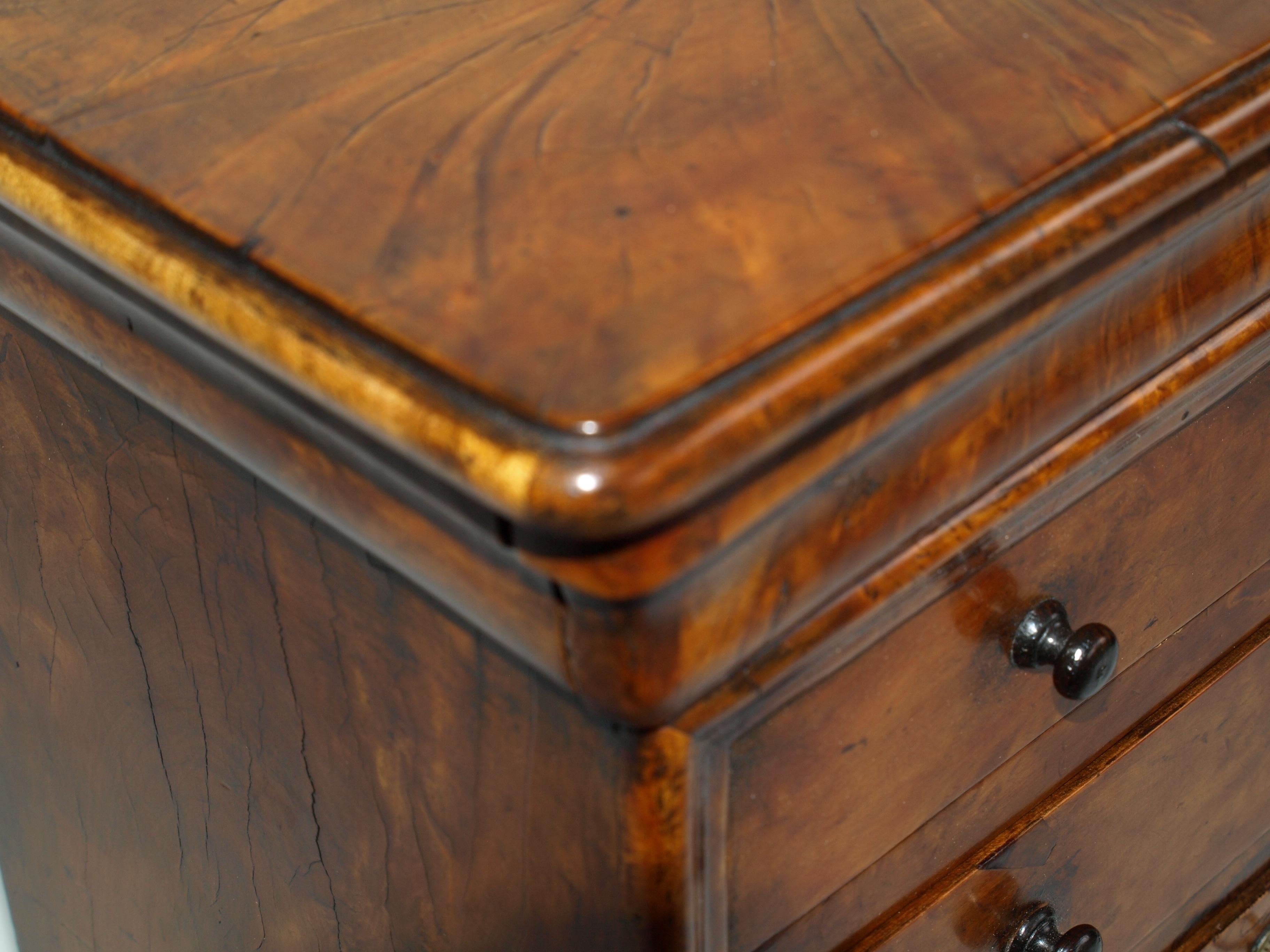 Dwarf Mid-19th Century French Yew Wood Five Drawer Chest of Drawers 4
