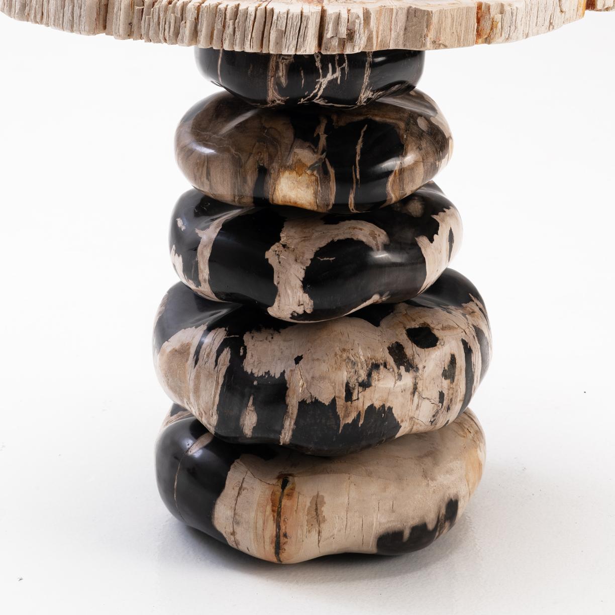 Australian Dwayne Johnson • Sculptural Petrified Wood Side Table by Odditi For Sale