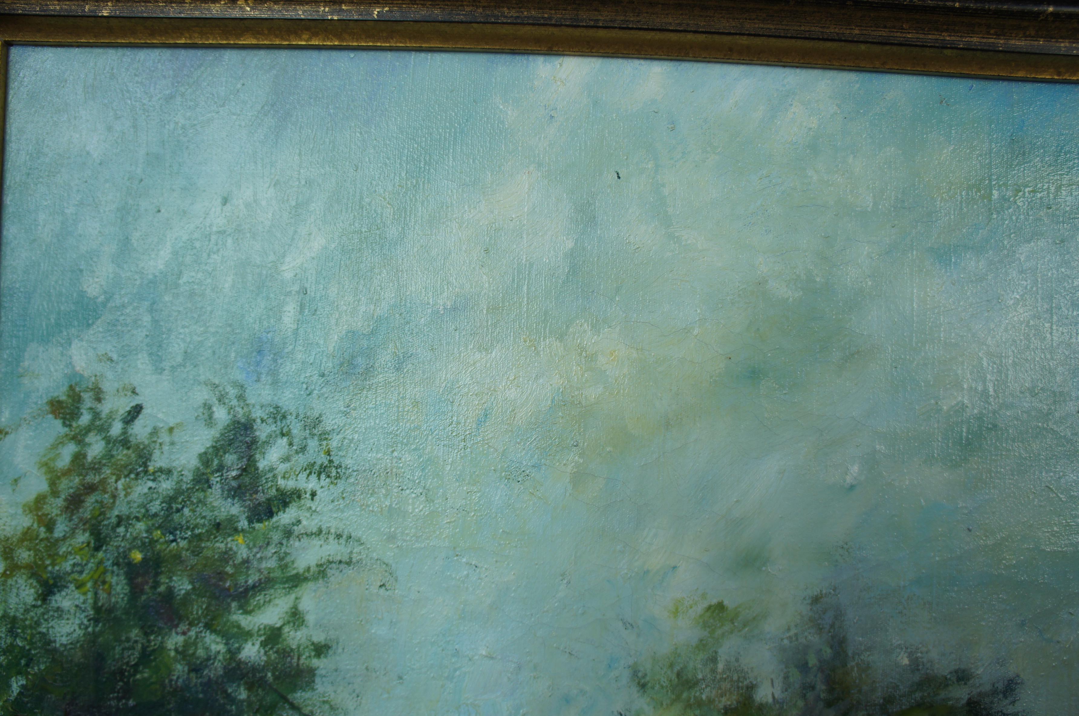 Dwayne Warwick Original Oil Painting on Canvas Cottage Garden Landscape ...