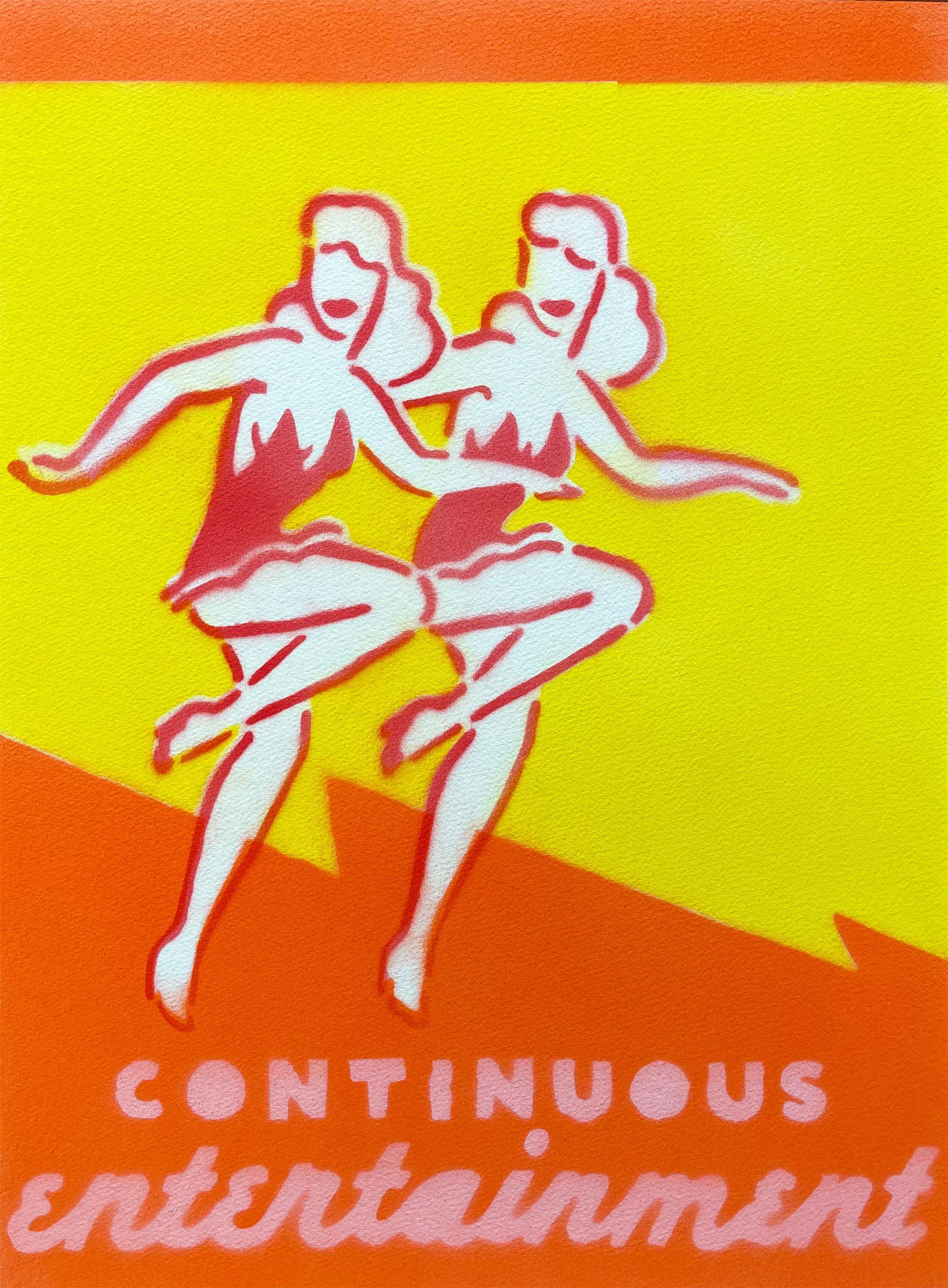 Continuous Entertainment, Mixed Media on Watercolor Paper