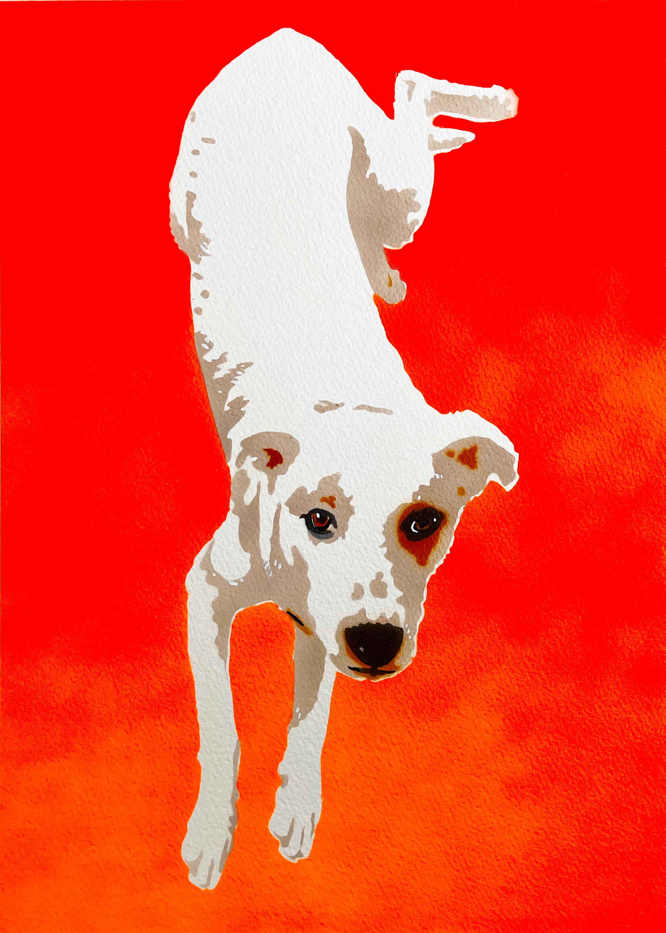 Gracie Tip Toe, Mixed Media on Paper - Mixed Media Art by Dwayne Wolff