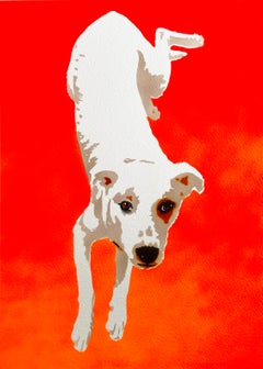 Gracie Tip Toe, Mixed Media on Paper
