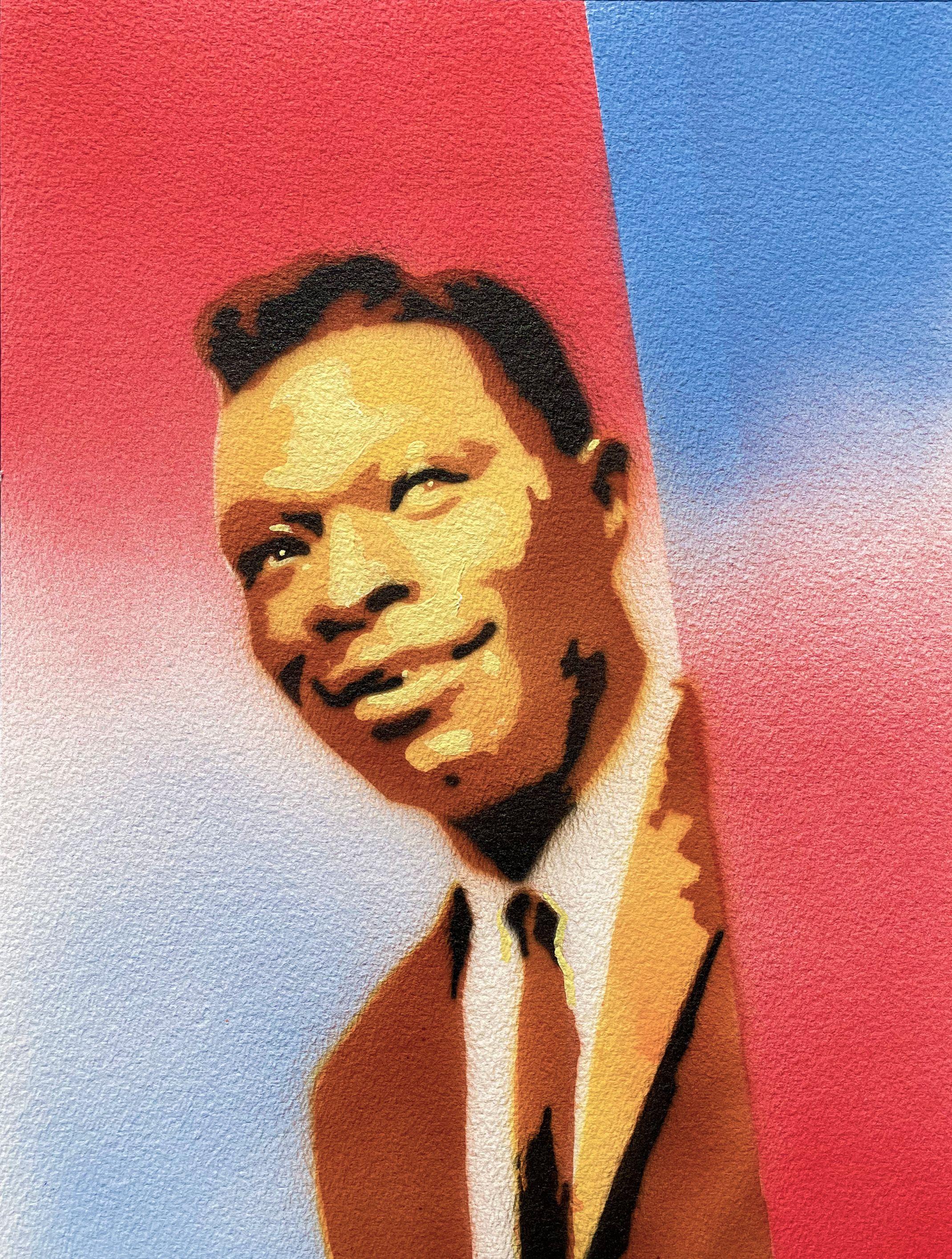 Nat King Cole, Mixed Media on Watercolor Paper - Mixed Media Art by Dwayne Wolff