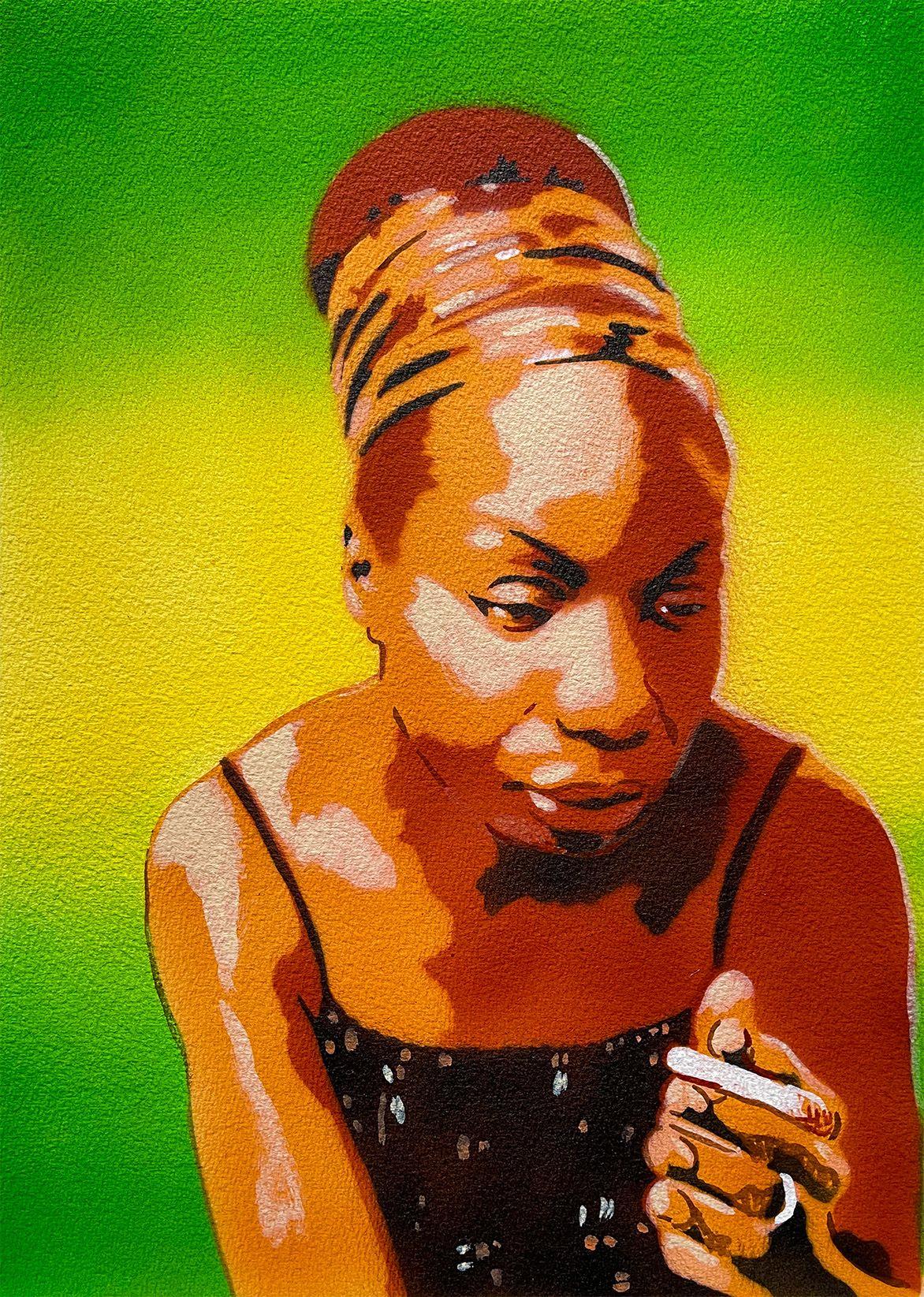Nina, Mixed Media on Watercolor Paper - Mixed Media Art by Dwayne Wolff