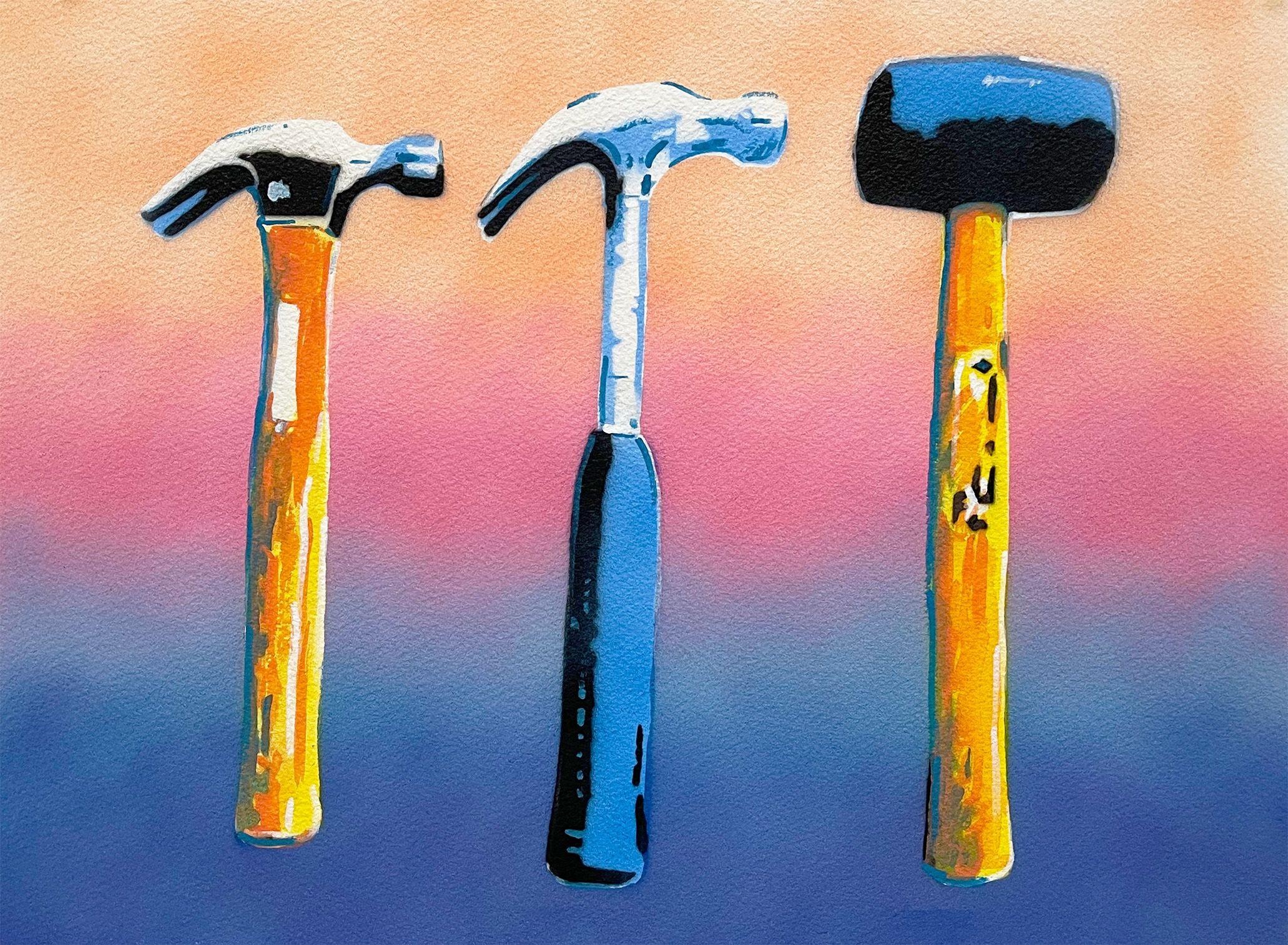 The Picket Line, Mixed Media on Watercolor Paper