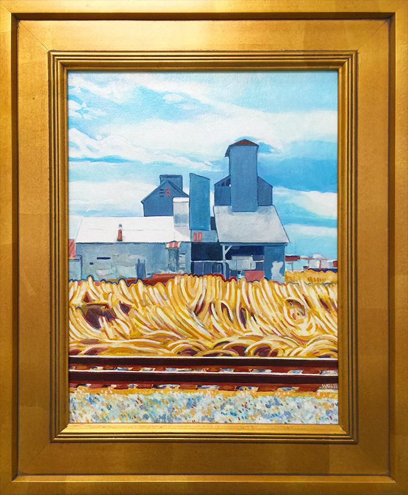 Tetto di latta, Pittura, Olio su tela - Painting Contemporaneo di Dwayne Wolff