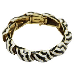 D.Webb 18K Gold Zebra Enamel Bracelet