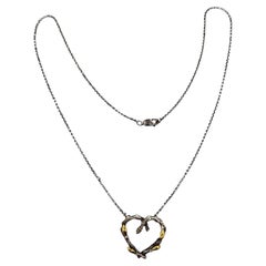 Dweck Diamonds Sterling Silver Two Tone Heart Necklace #24852