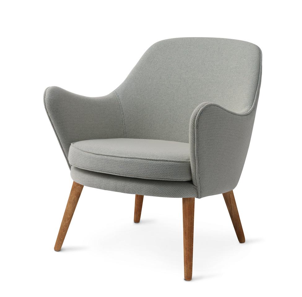 Dwell Lounge chair light cyan by Warm Nordic
Dimensions: D69 x W66 x H 73 cm
Material: Textile upholstery, Solid smoked or white oiled oak legs, Wooden frame, foam, spring system
Weight: 19 kg
Also available in different colours and finishes.