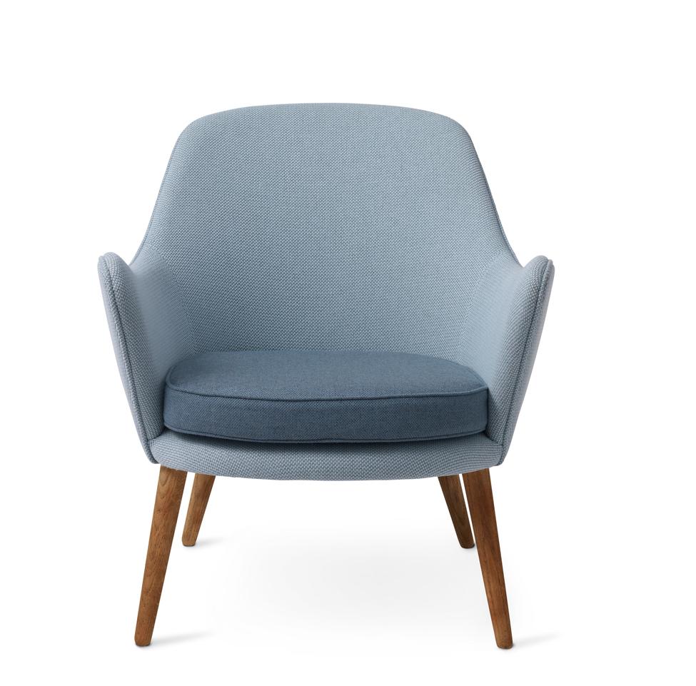 Dwell lounge chair minty grey light steel blue by Warm Nordic.
Dimensions: D69 x W66 x H 73 cm.
Material: textile upholstery, Solid smoked or white oiled oak legs, wooden frame, foam, spring system
Weight: 19 kg
Also available in different