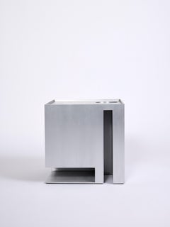 Dwell, Side Table in Hand Brushed Aluminum