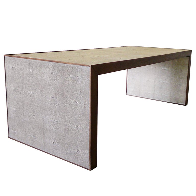 Dwell Studio Coffee Table With Walnut Frame And Faux Shagreen At