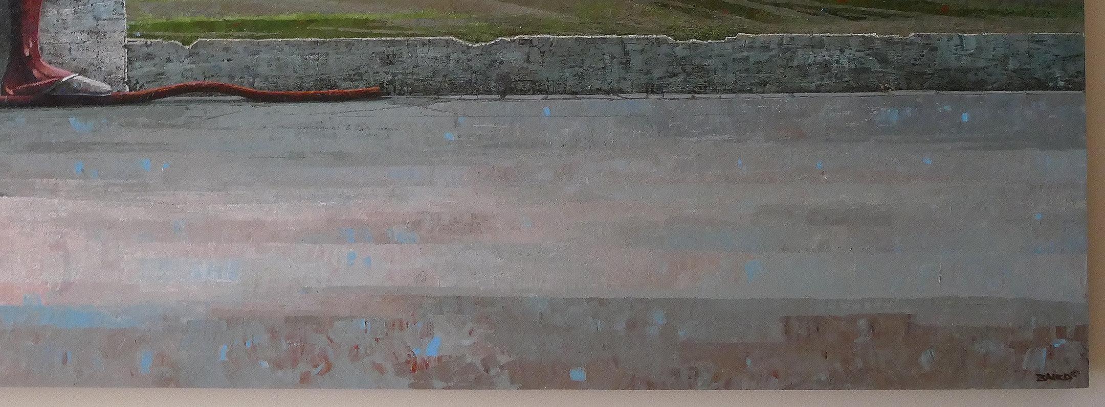 'Un momento di passaggio' 2021- Acrilico- Firmato - Landscape Painting Grigio di Dwight Baird