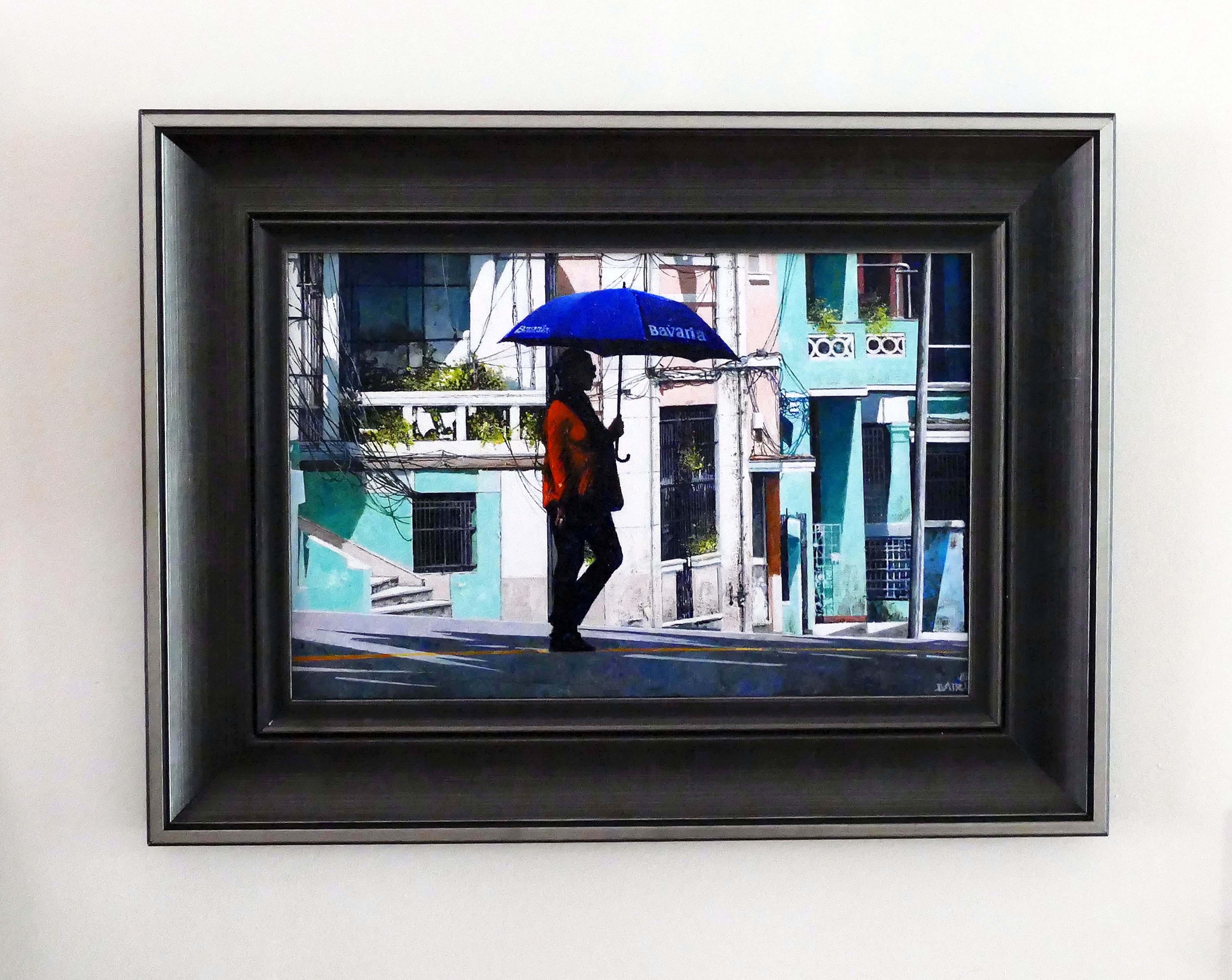 Dwight Baird Azul Baviera Habana Cuba Acrílico sobre masonita en venta 1